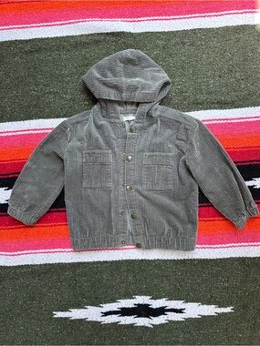 Grayson Collective Boys Grey Hooded Corduroy Jacket